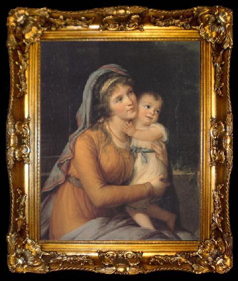 framed  VIGEE-LEBRUN, Elisabeth Countess A S Stroganova and Her Son (san 05), ta009-2